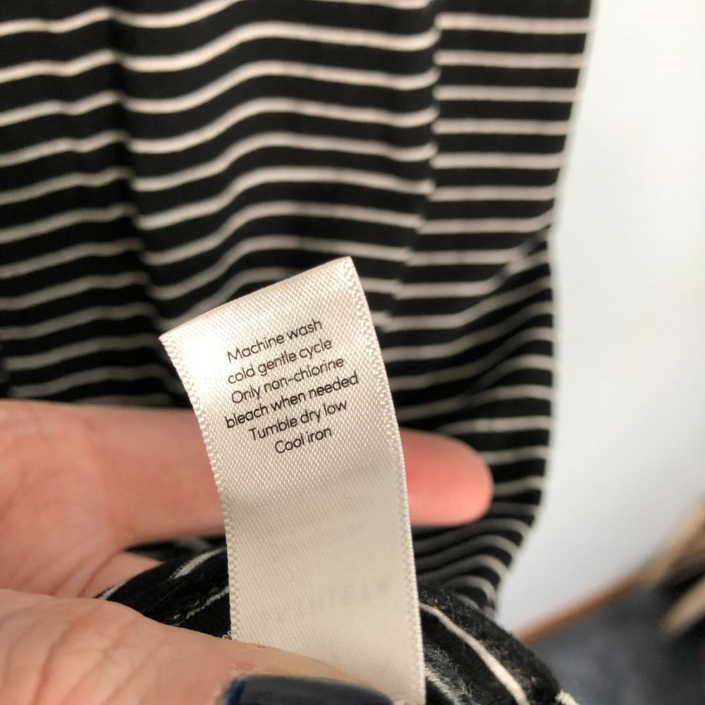 Athleta Black + White Striped Lenzing Modal Twist Dress XS Womens - Picture 4 of 8